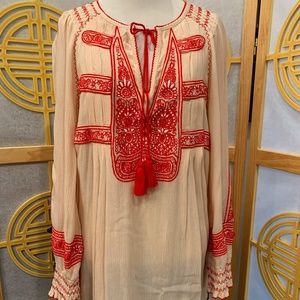 Free People Bohemian Style Mini Dress, XS